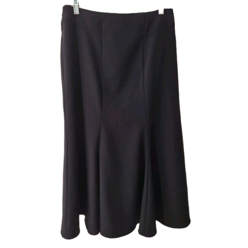 Apostrophe Black Skirt Womens Size 8 A-Line Stretch Career Office Work Lined Zip